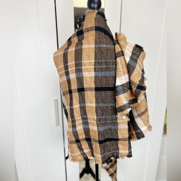 Plaid Wrap Scarf One Size - Picture 3 of 7